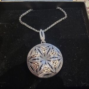 Sterling Silver & 10K Celtic Trinity Knot Seed of Life Pendant By Keith Jack